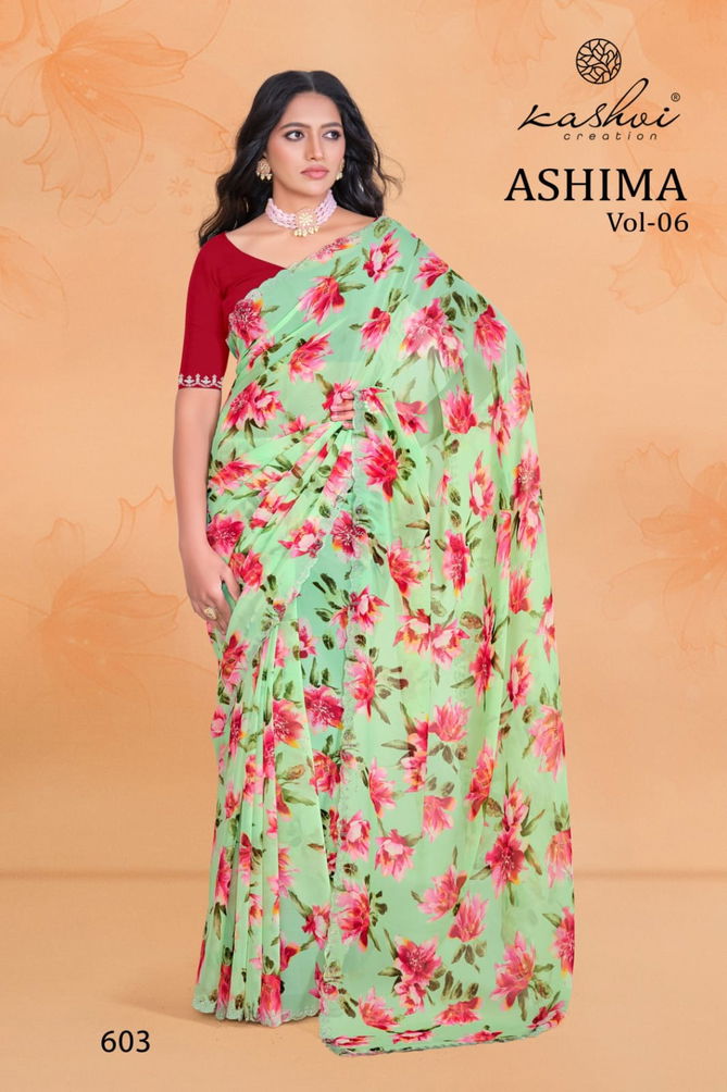 Ashima Vol 6 By Kashvi Georgette Daily Wear Sarees Wholesale Online
